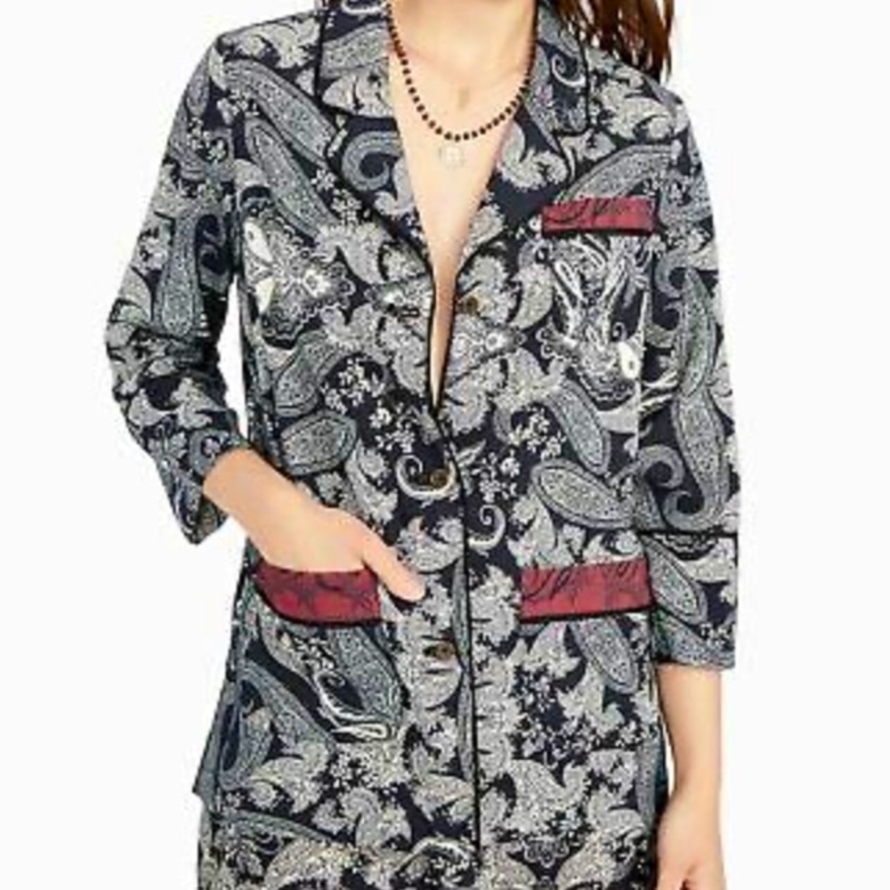 RACHEL Roy Paisley Print Pajama Style Top